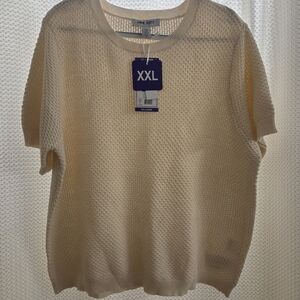 Nine West Cream Textured Sweater XXL